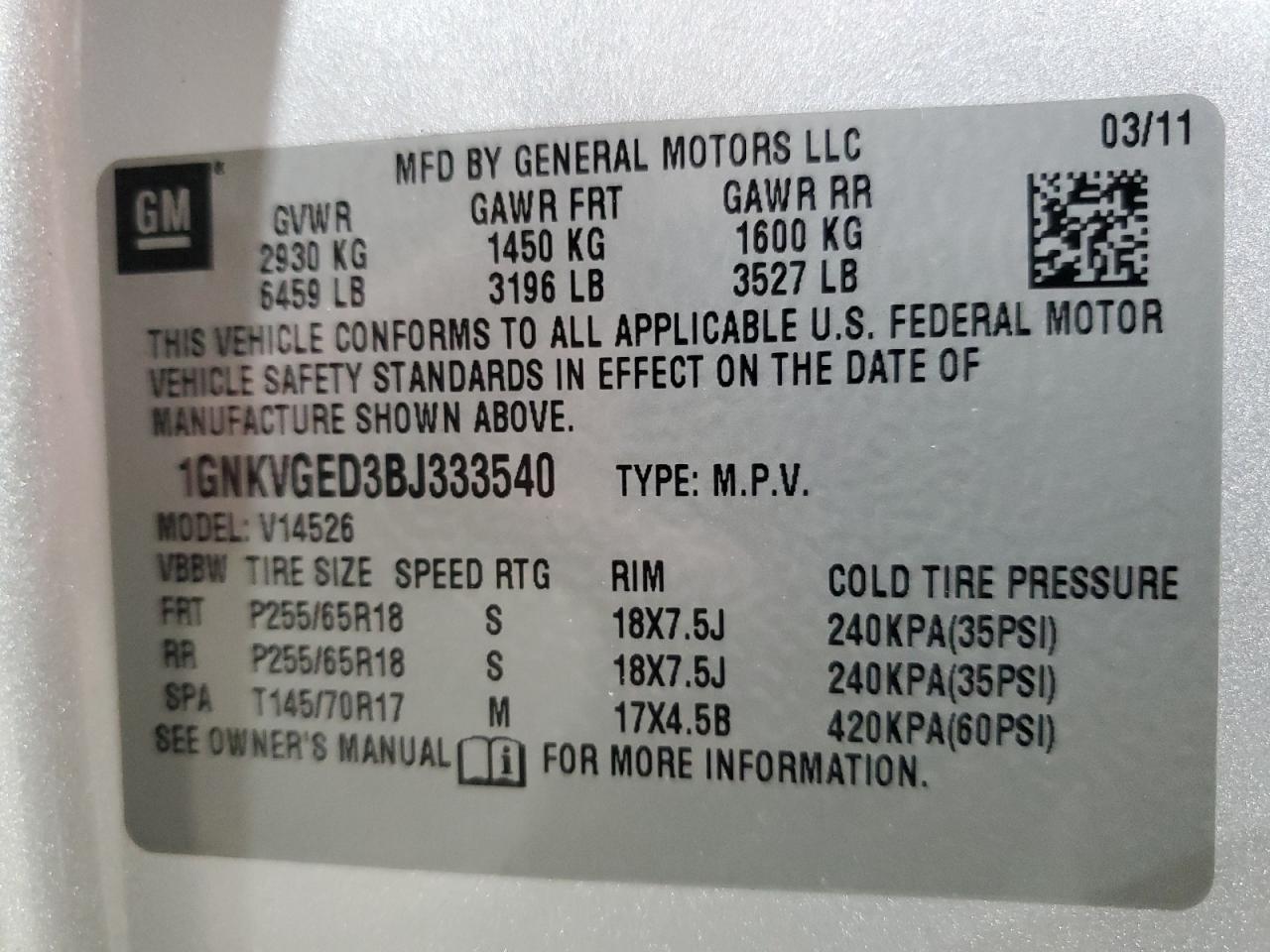 Chevrolet Traverse Lt Image 9